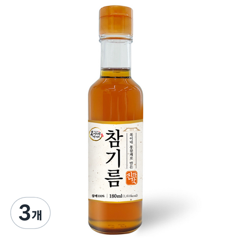 복이네먹거리 통깨로 만든 진한맛 참기름, 3개, 180ml