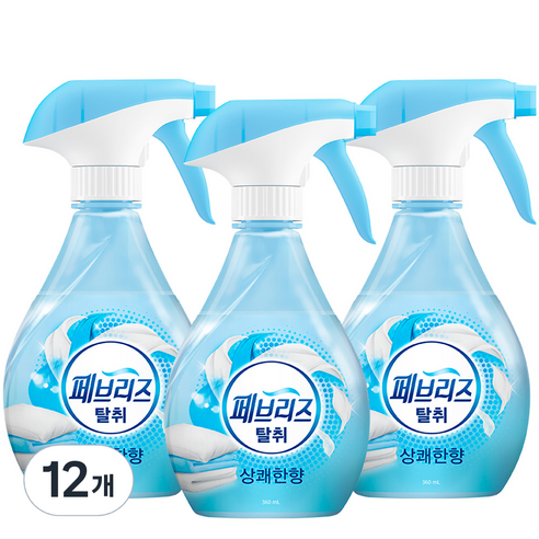 페브리즈 섬유탈취제 상쾌한향 본품, 360ml, 12개
