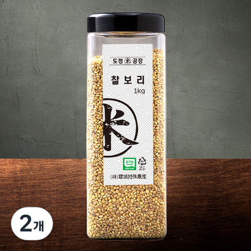 도정공장 유기농 찰보리, 1kg, 2개
