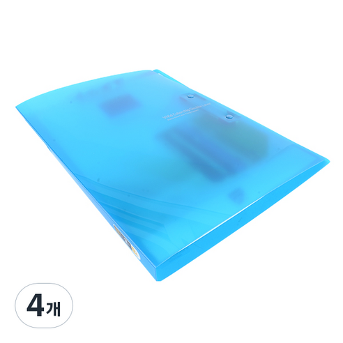 알파 비비드 컬러칩 더블레버화일 A4, 파랑, 4개