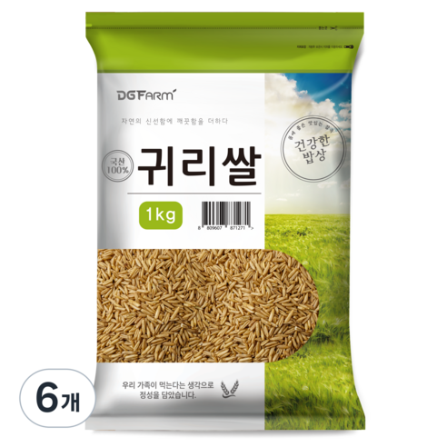 건강한밥상 국산 귀리쌀, 1kg, 6개