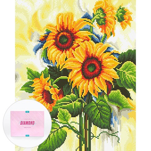 디클레어 액자 캔버스형 보석십자수 DIY 키트 40 x 50 cm, 1세트, 해바라기 연가
