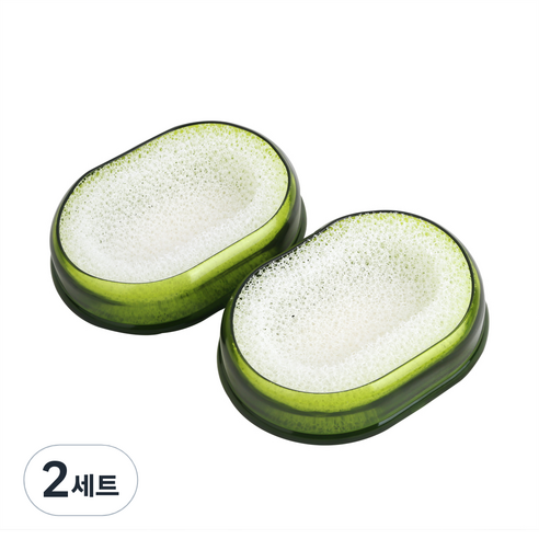 새드리 보송이 비누받침 2p + 스펀지 2p, 그린, 2세트