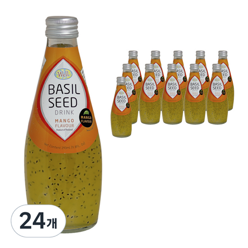 웰 바질시드 드링크 망고 해독주스, 290ml, 24개