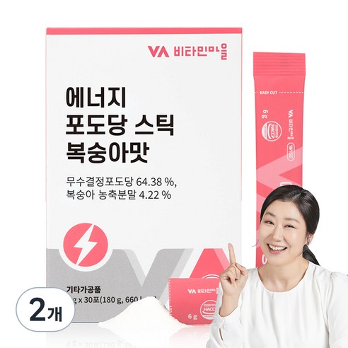 비타민마을 에너지 포도당 스틱 복숭아맛 30p, 6g, 30개입, 2개