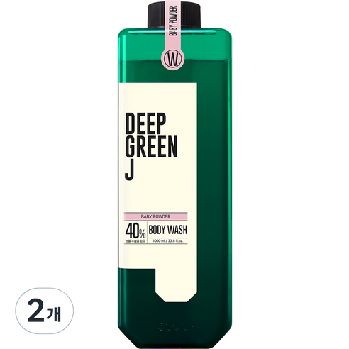 제이숲 딥그린제이 네이처 약산성 비건 바디워시 베이비 파우더향, 1000ml, 2개