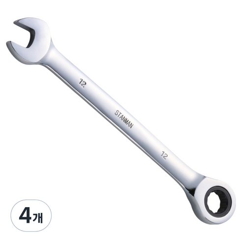 스탠맨 기어라쳇렌치 스패너 12mm, 4개