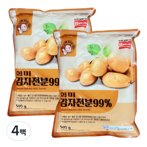 화미_감자전분(99%), 500g, 4개
