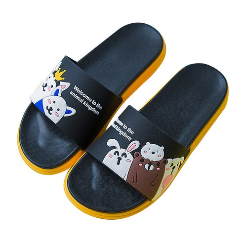 알럽홈 투톤 동물친구들 논슬립 욕실화 토끼블랙, 1개