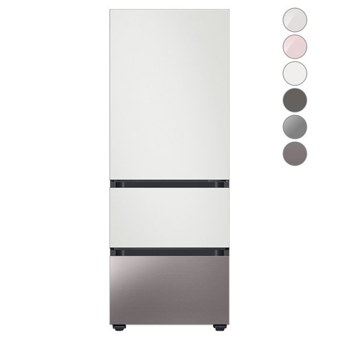[색상선택형] 삼성전자 비스포크 김치플러스 냉장고 방문설치, 코타 화이트 + 브라우니 실버, RQ33A74A1AP