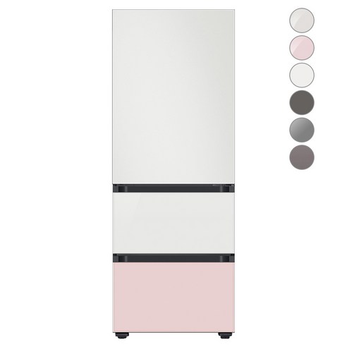 [색상선택형] 삼성전자 비스포크 김치플러스 냉장고 방문설치, 코타 화이트 + 글램 화이트 + 글램 핑크, RQ33A74A1AP
