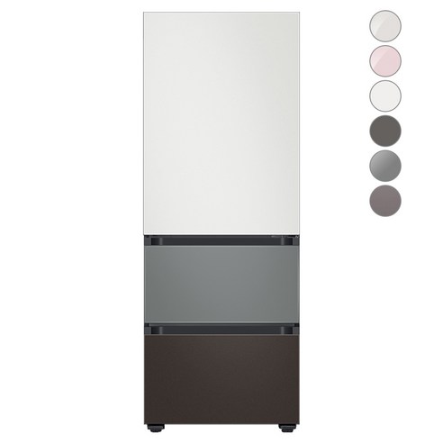 [색상선택형] 삼성전자 비스포크 김치플러스 냉장고 방문설치, 코타 화이트 + 새틴 그레이 + 코타 차콜, RQ33A74A1AP