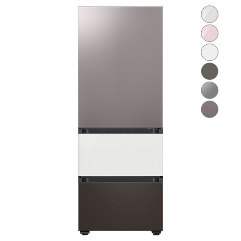 [색상선택형] 삼성전자 비스포크 김치플러스 냉장고 방문설치, 글램 화이트, RQ33A74C2AP, 브라우니 실버 + 글램 화이트 + 코타 차콜