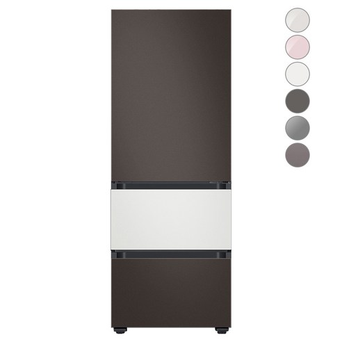 [색상선택형] 삼성전자 비스포크 김치플러스 냉장고 방문설치, 코타 화이트, RQ33A74C2AP, 코타 차콜 + 코타 화이트