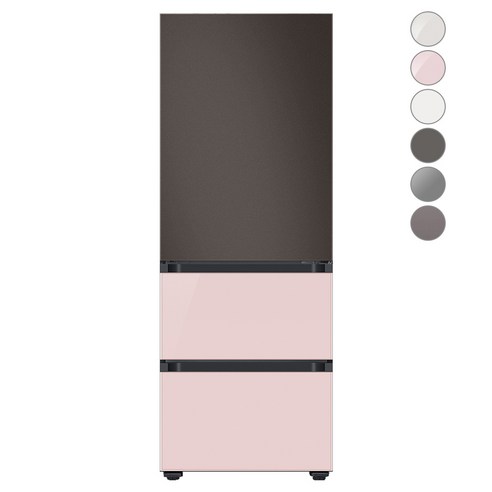 [색상선택형] 삼성전자 비스포크 김치플러스 냉장고 방문설치, 코타 차콜 + 글램 핑크, RQ33A74A1AP