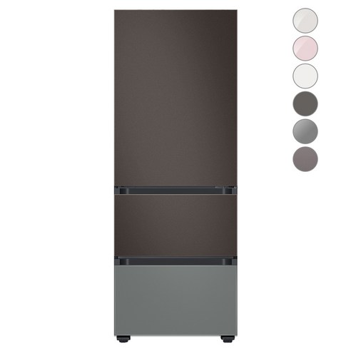[색상선택형] 삼성전자 비스포크 김치플러스 냉장고 방문설치, 코타 차콜, RQ33A74C2AP, 코타 차콜 + 새틴 그레이