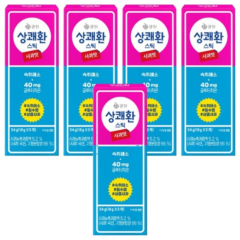 큐원 상쾌환 스틱 사과맛 3p, 54g, 5개
