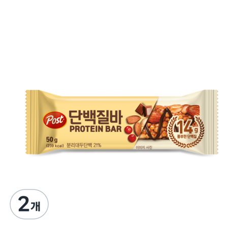 포스트 단백질바, 50g, 2개