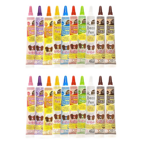 초코 데코펜 10종 세트, 2세트, 200g