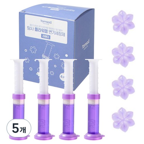 탐사 플라워젤 변기세정제 라벤더, 160g, 5개