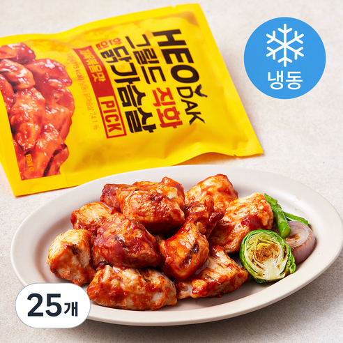 허닭 PICK 그릴드 직화 한입 닭가슴살 제육볶음맛 (냉동), 100g, 25개