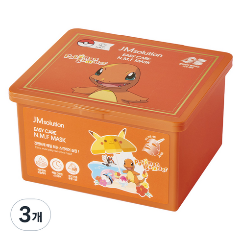 제이엠솔루션 포켓몬 이지 케어 엔엠에프 데일리 마스크팩 350ml, 3개, 30개입