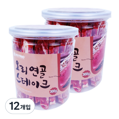 뉴트리오 스테이크 반려견 간식, 오리연골맛, 300g, 12개