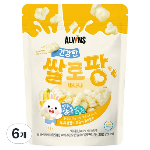 엘빈즈 건강한 쌀로팡, 25g, 6개, 바나나맛