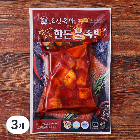 조선족발 한돈 큐브 불족발, 3개, 300g