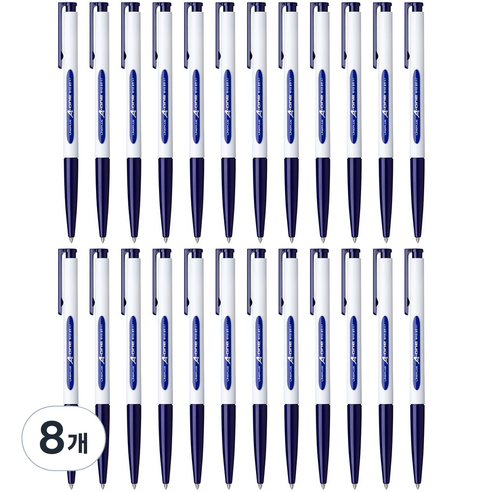 라인플러스 에이원 볼펜 0.5mm 12p, 청색 0.7, 8개