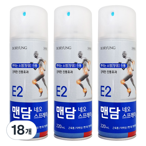 보령 맨담 네오 스프레이 뿌리는파스 220ml, 18개, 1개입