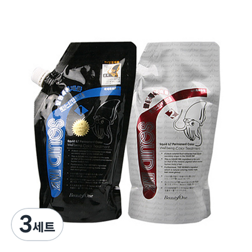 뷰티원 스퀴드 뉴프리미엄 오징어먹물 칼라 염모제 1제 500g + 2제 500g, 6WB(6.35) 내츄럴웜브라운, 3세트
