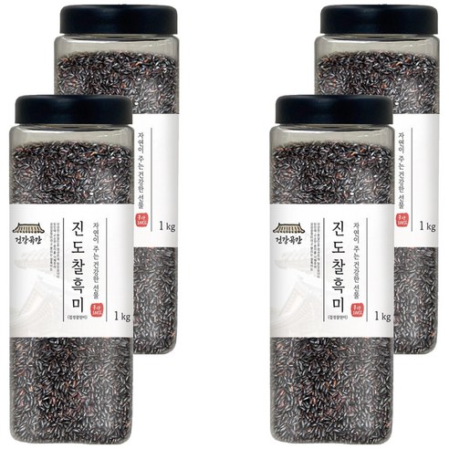 건강곡간 진도 찰흑미 검정찰현미, 1kg, 4개