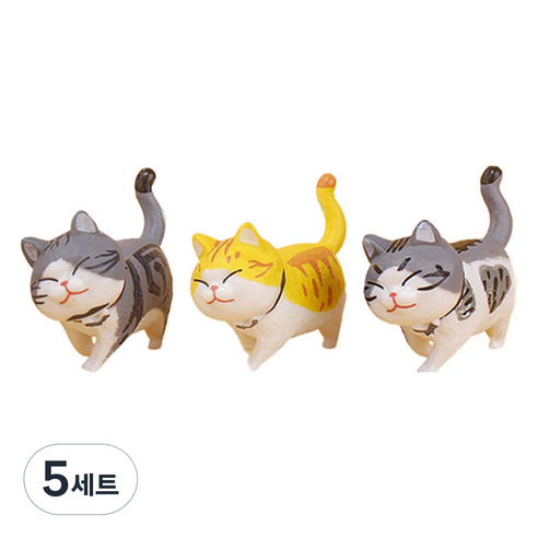 월드크린 산책 고양이 피규어 1세대 A타입 세트, 5세트