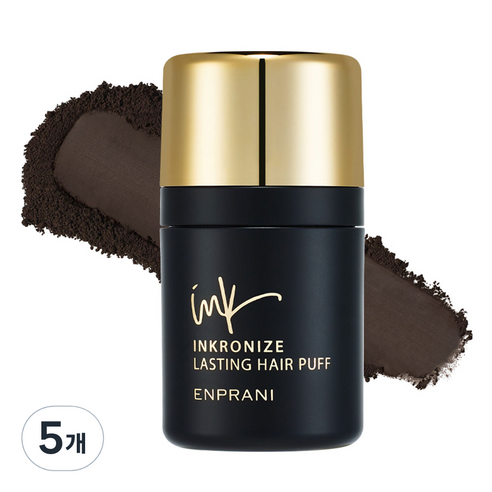 엔프라니 잉크로나이즈 래스팅 헤어 퍼프 7g, 01 다크 브라운, 5개