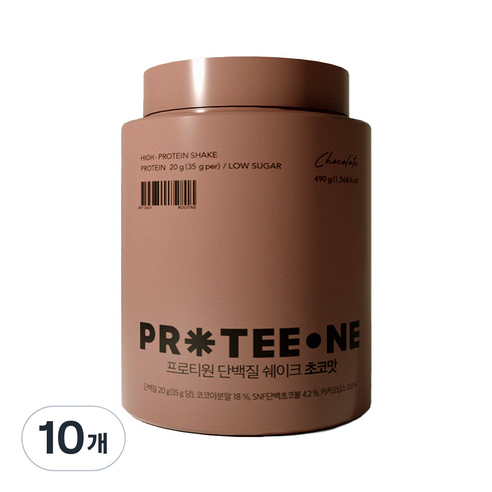 프로티원 단백질 쉐이크 초코맛, 490g, 10개