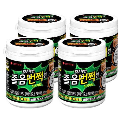 롯데웰푸드 졸음번쩍껌 오리지널, 87g, 4개