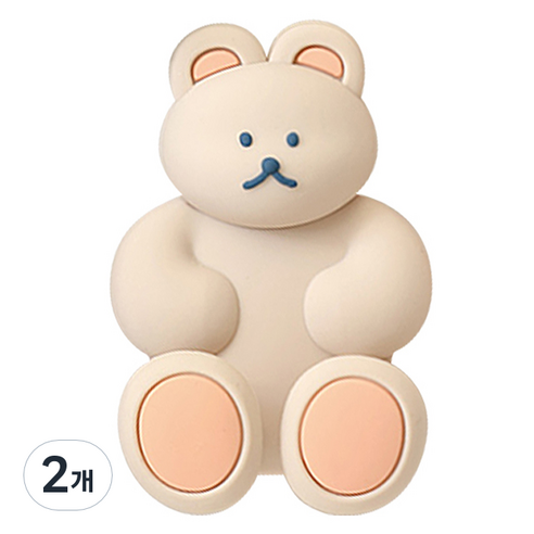 도낫도낫 실리콘 칫솔걸이, 밀크티, 2개