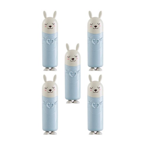 더자카 러브유 래빗 칫솔케이스, 블루, 5개