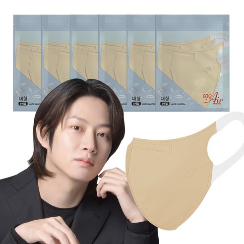 이비에 에어 귀편한 얼큰이 새부리형 마스크 대형, 30개입, 1개, 베이지