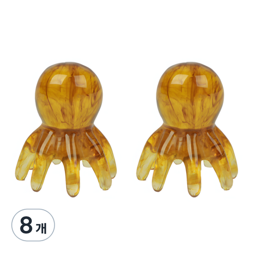 ADUNE 머리 지압 마사지기 문어 두피괄사, 브라운, 8개