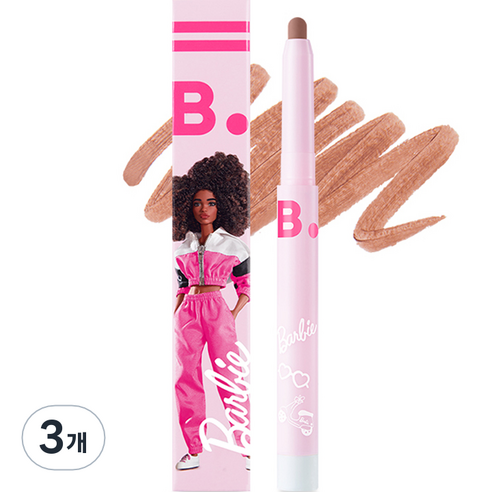 바닐라코 바비 에디션 스머징 립 펜슬 0.8g, BE01 누드 오트, 3개