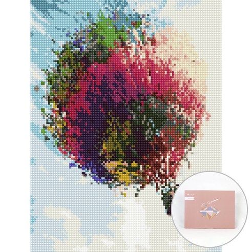아트조이 DIY 보석십자수 캔버스형 30 x 40 cm, 열기구를 타고, 1세트