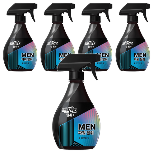페브리즈 맨 섬유탈취제 쿨 아쿠아향 본품, 370ml, 5개