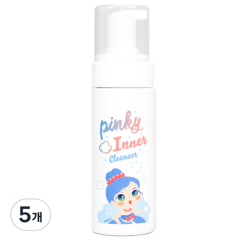 핑크공주 핑키 키즈 버블 이너 클렌저 산뜻한 향, 150ml, 5개