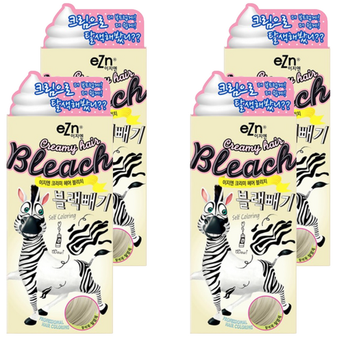이지엔 크리미 헤어 블리치 블랙빼기 세트, 90g, 4개