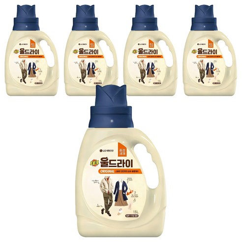 테크 울드라이 중성세제 오리지널 용기, 1.5L, 5개