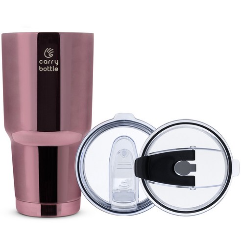 캐리보틀 몬스터 텀블러 + 플립 빨대 뚜껑 세트, 스틸, 900ml