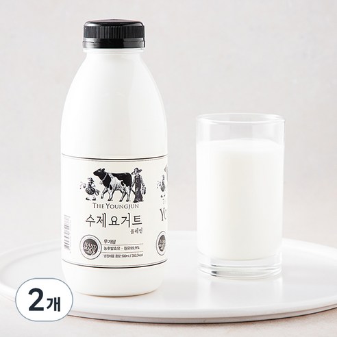 영준목장 수제 요거트 무가당 플레인, 500ml, 1개입, 2개