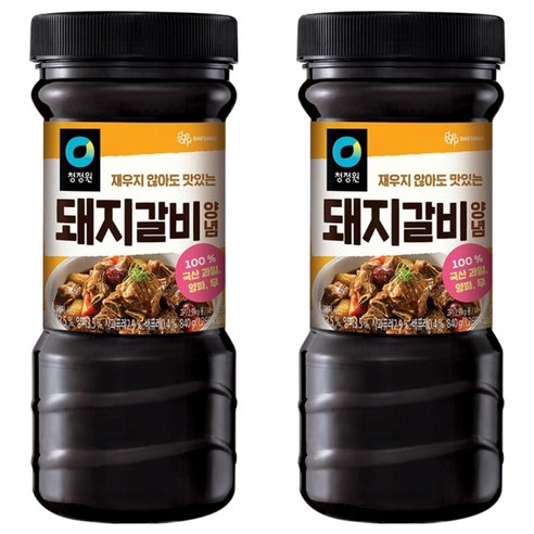 청정원 전통 돼지갈비양념, 840g, 2개